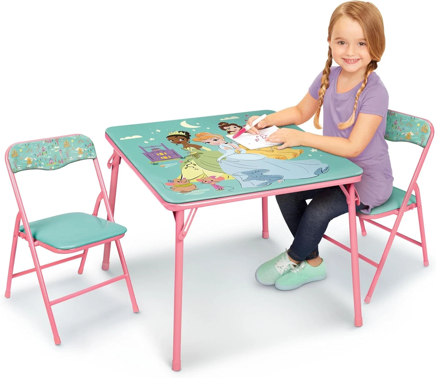 Girls Folding Table & Chairs Set for Kids and Toddlers 36 Months up to 7 Years, gallery