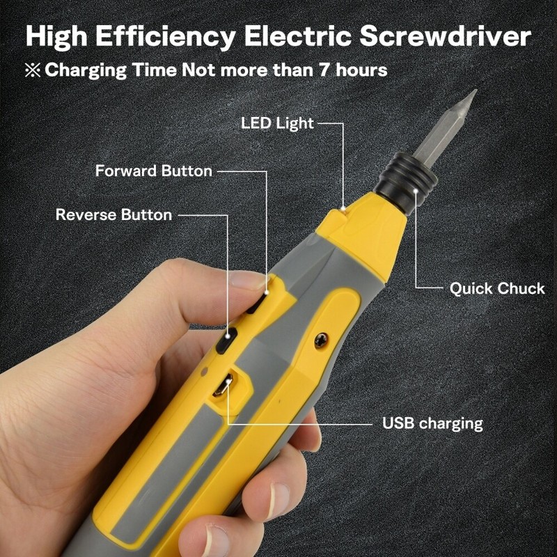 45IN1 Cordless Electric Screwdriver Rechargeable Drill Driver Power Tool Bit Set gallery