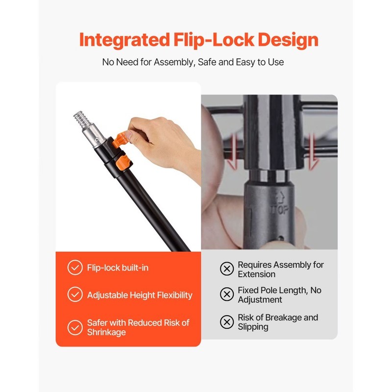 1.76-4 FT Adjustable Multi-Purpose Pole, Durable Aluminum Alloy Extendable Stick gallery