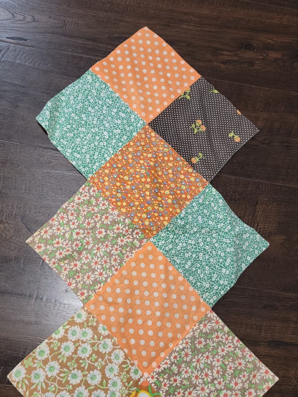Vtg Handmade Patchwork Table Centerpiece Runner Décor 49x14 inches Retro Floral gallery
