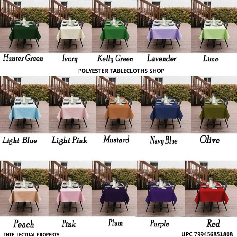 60x120 Rectangle Polyester Tablecloth White Wedding Banquet Party Table Cover 8f gallery