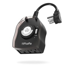 TiFFCOFiO Outdoor Timer Outlet, 24 Hour Mechanical Outdoor Timer for Pool Pum…