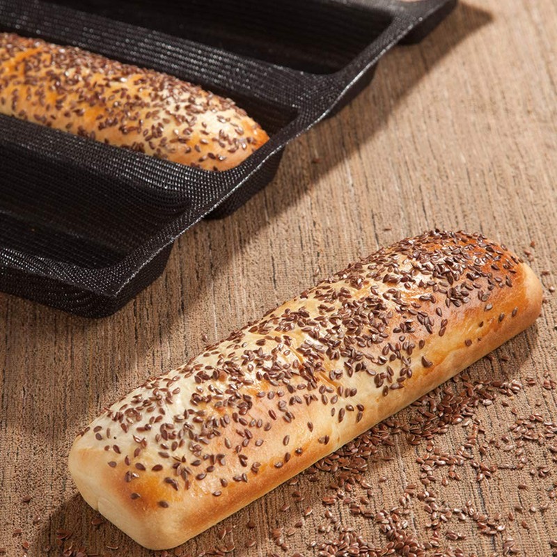Silicone Perforated Baking Forms 5 Loaf French Baguette Bread Pan Food Mat gallery