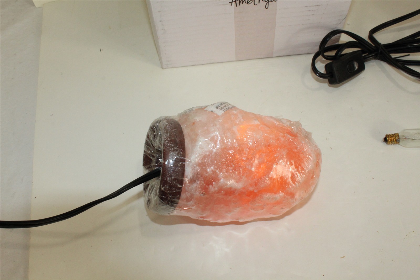 Natural Himalayan Salt Lamp Hand Carved With Elegant Wood Base (Set of 2) gallery