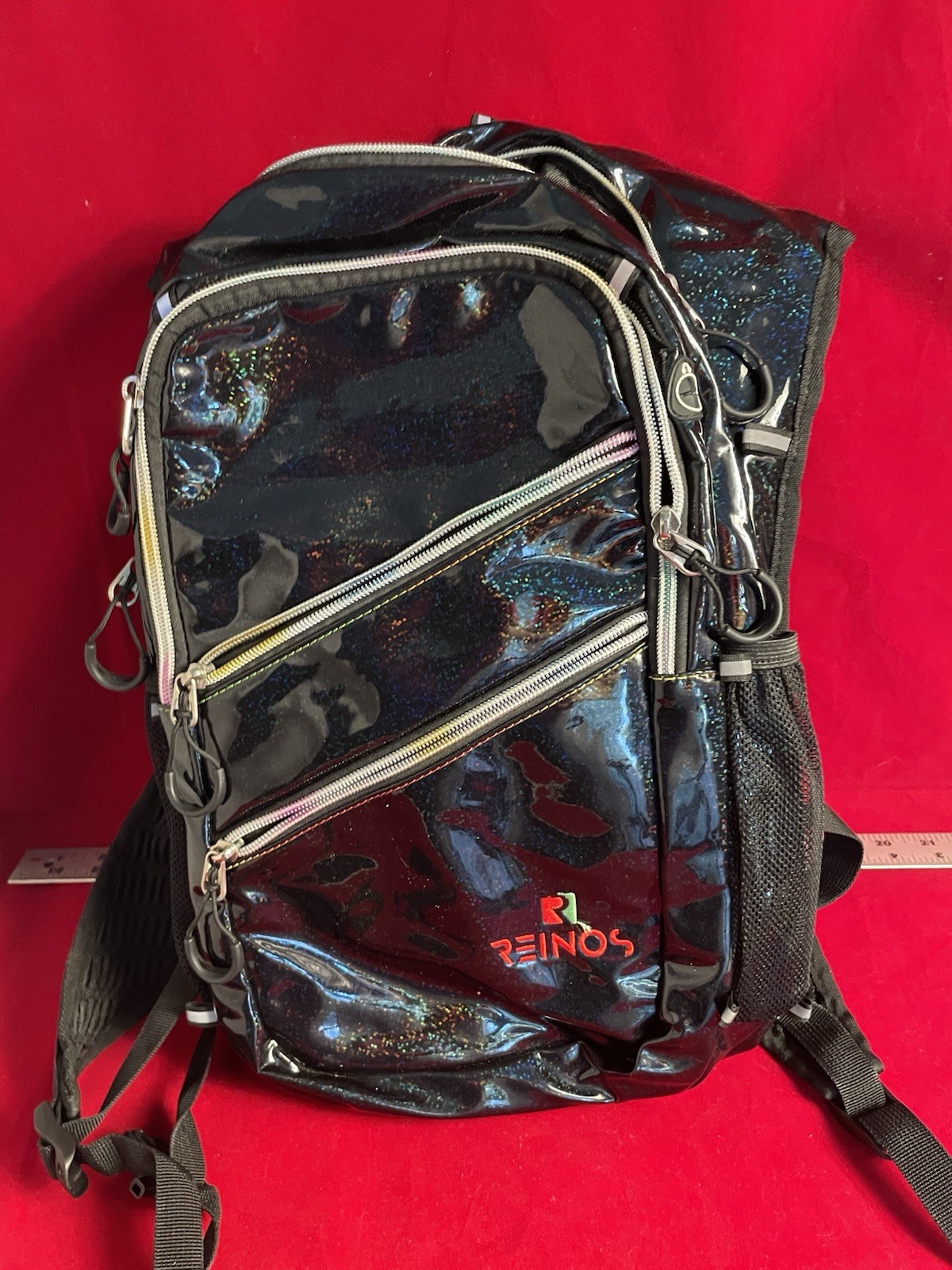 REINOS Hiking Hydration Backpack Black Multicolor Multiple Compartments Mesh  2