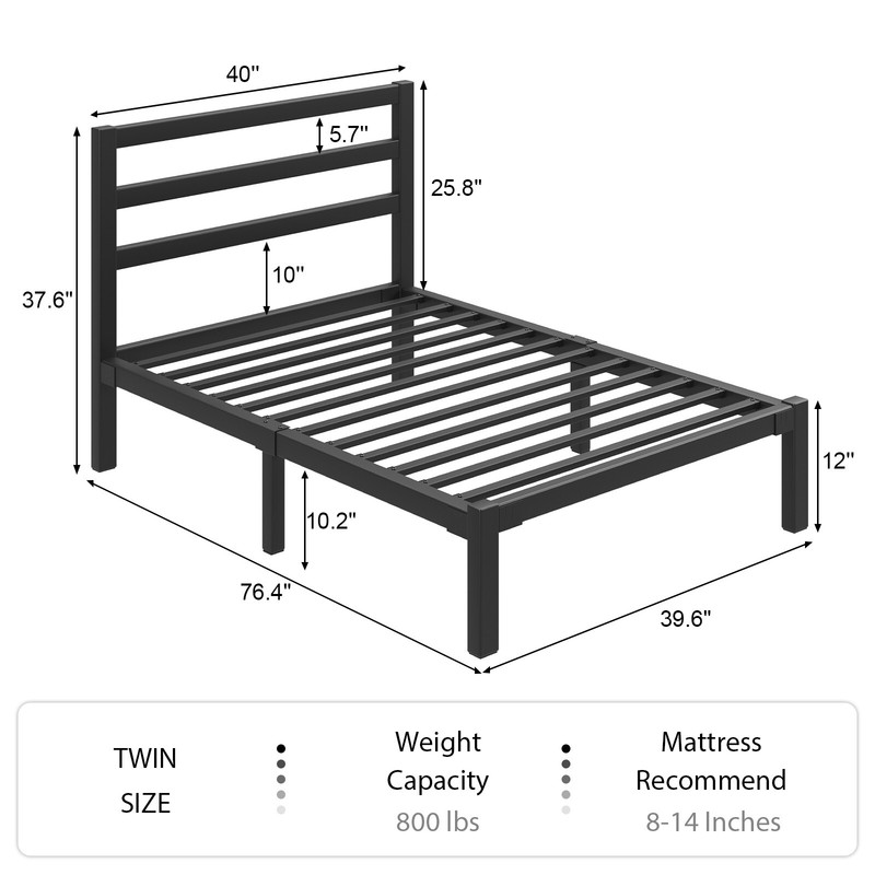 Metal Platform Bed Frame Twin Full Queen King with Headboard Underbed Storage gallery