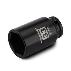 MIXPOWER 1/2″ Drive Deep Impact Socket, CR-MO, 33 mm, METRIC, 6 Point, 33mm