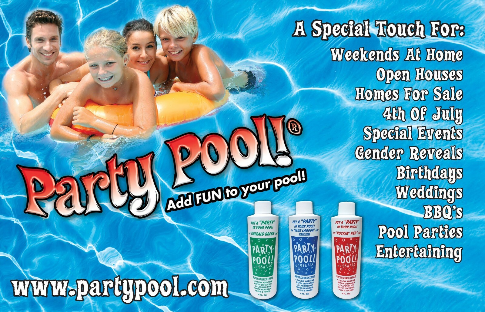 Party Pool Super-Concentrate Pool Dye BLUE - Gender Reveal Water Dye gallery