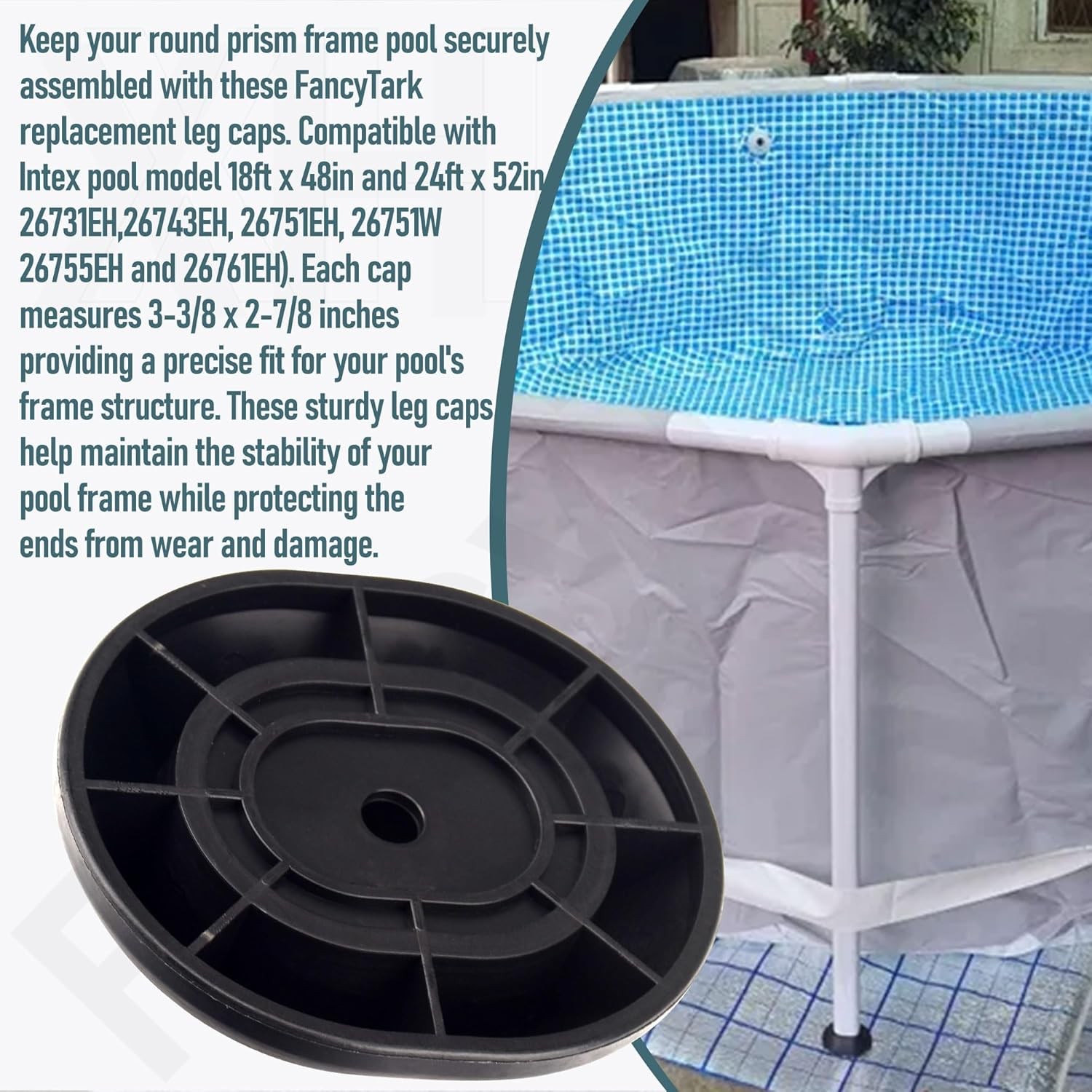 QTY 2 Compatible w/INTEX 12476 LEG CAP FOR 26731EH, 26743EH, 26751EH B gallery