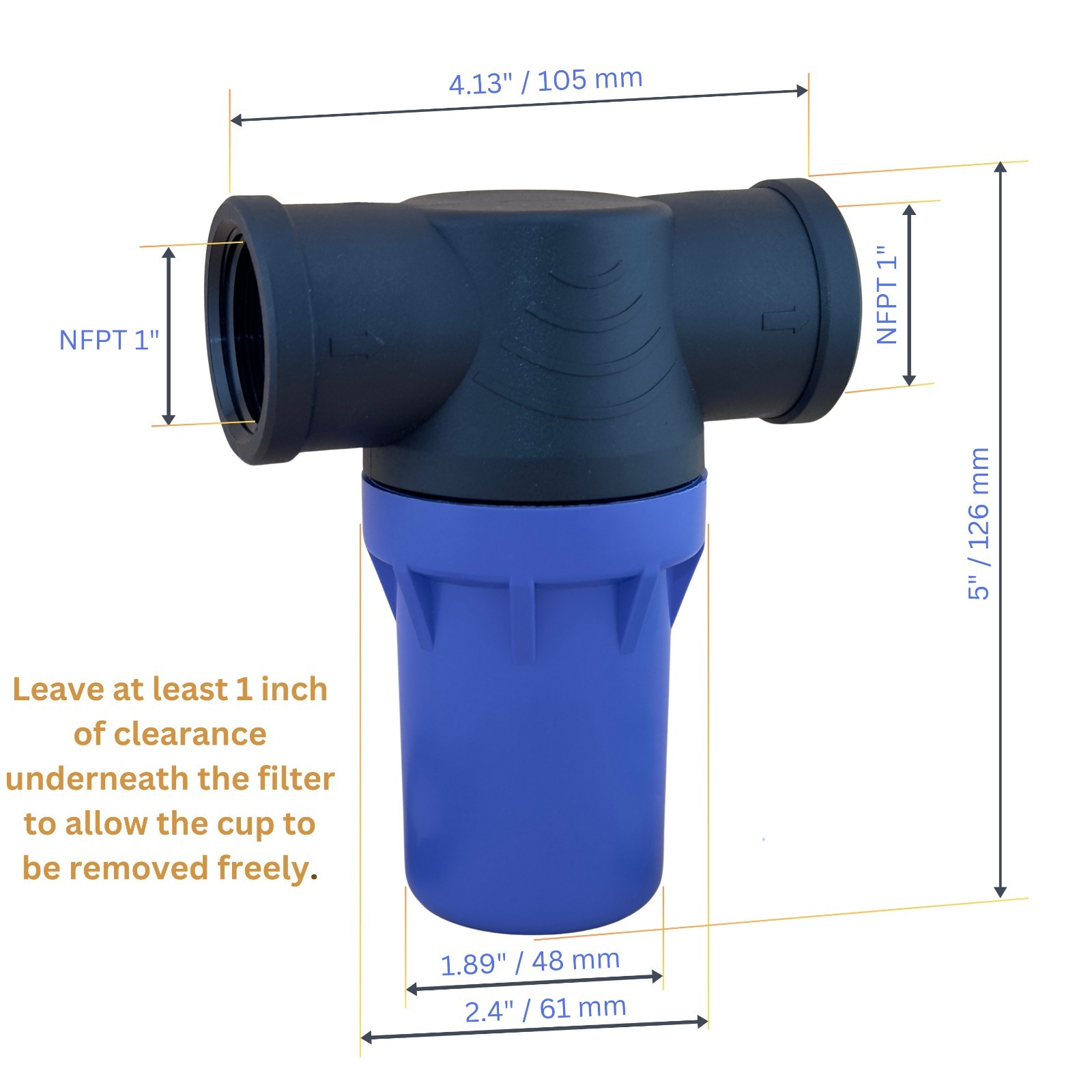 QUTO Blue Cup Inline Strainer frame reinforced spare filter elements gallery