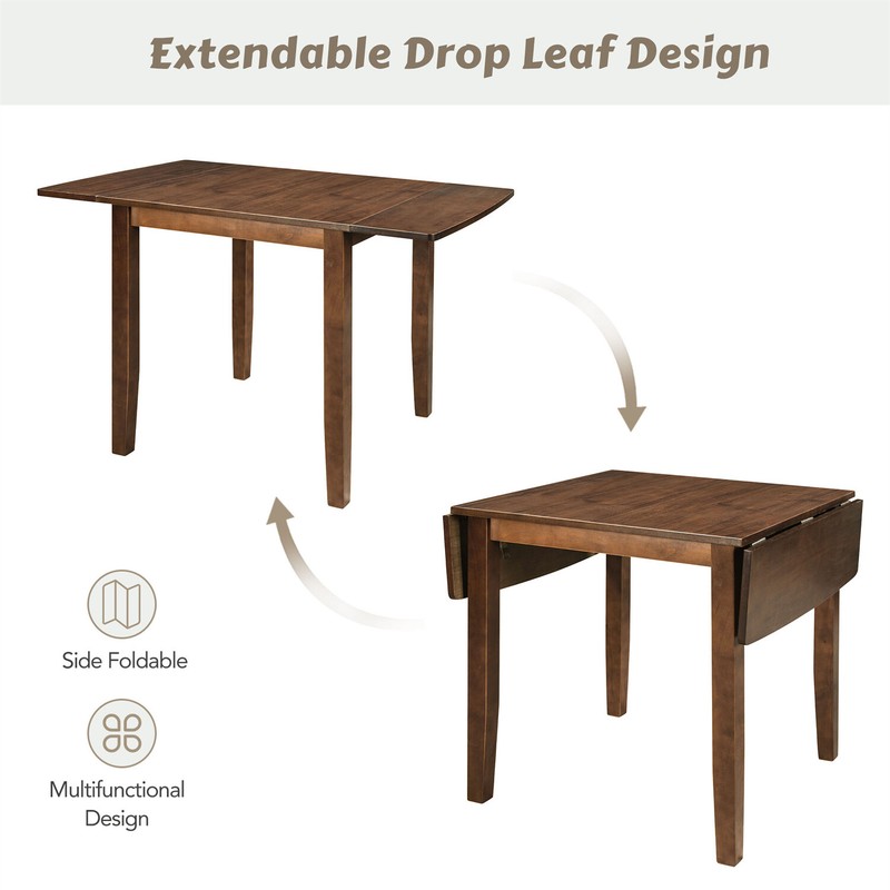 3 Piece Dining Table Set Extendable Table w/ 2 Chair Kitchen Breakfast Furniture gallery