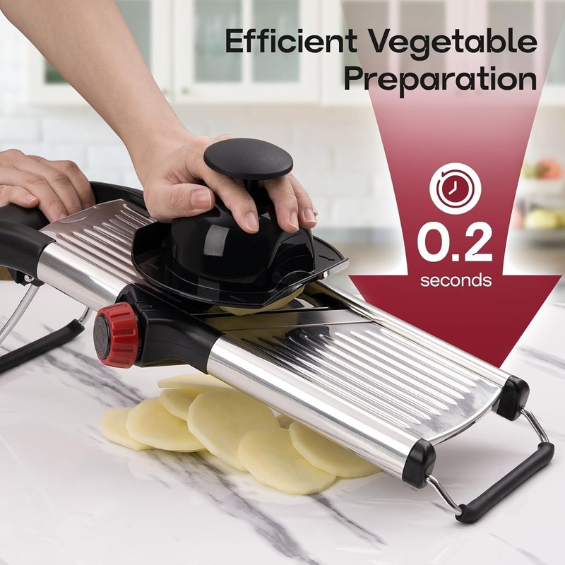 Adjustable Stainless Steel Mandoline Food Slicer Kitchen Fruit Vege Chopper Cutt gallery