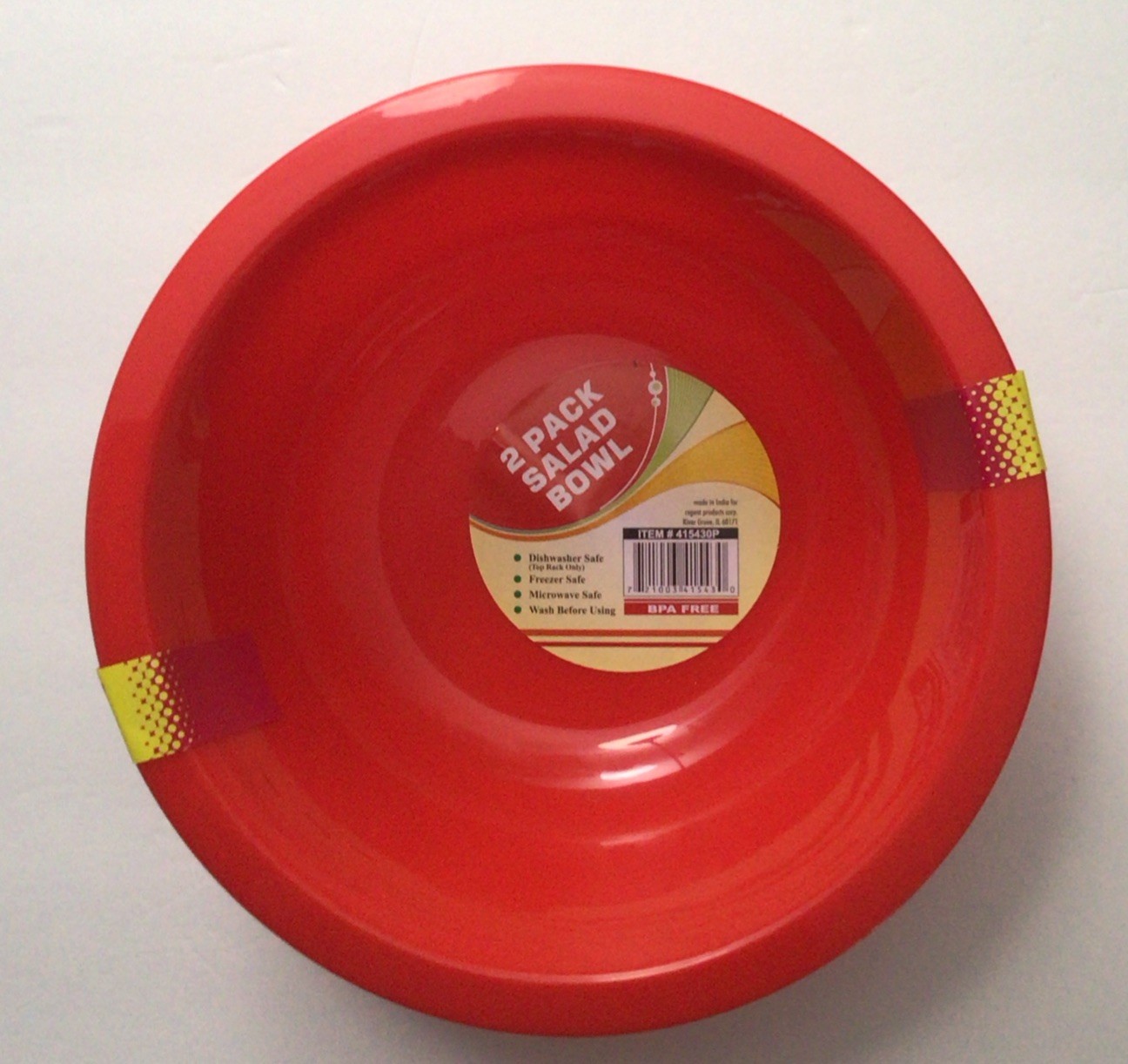 2 PACK SALAD BOWL, DISHWASHER, MICROWAVE & FREEZER SAFE, BPA- FREE, 2 COLORS gallery