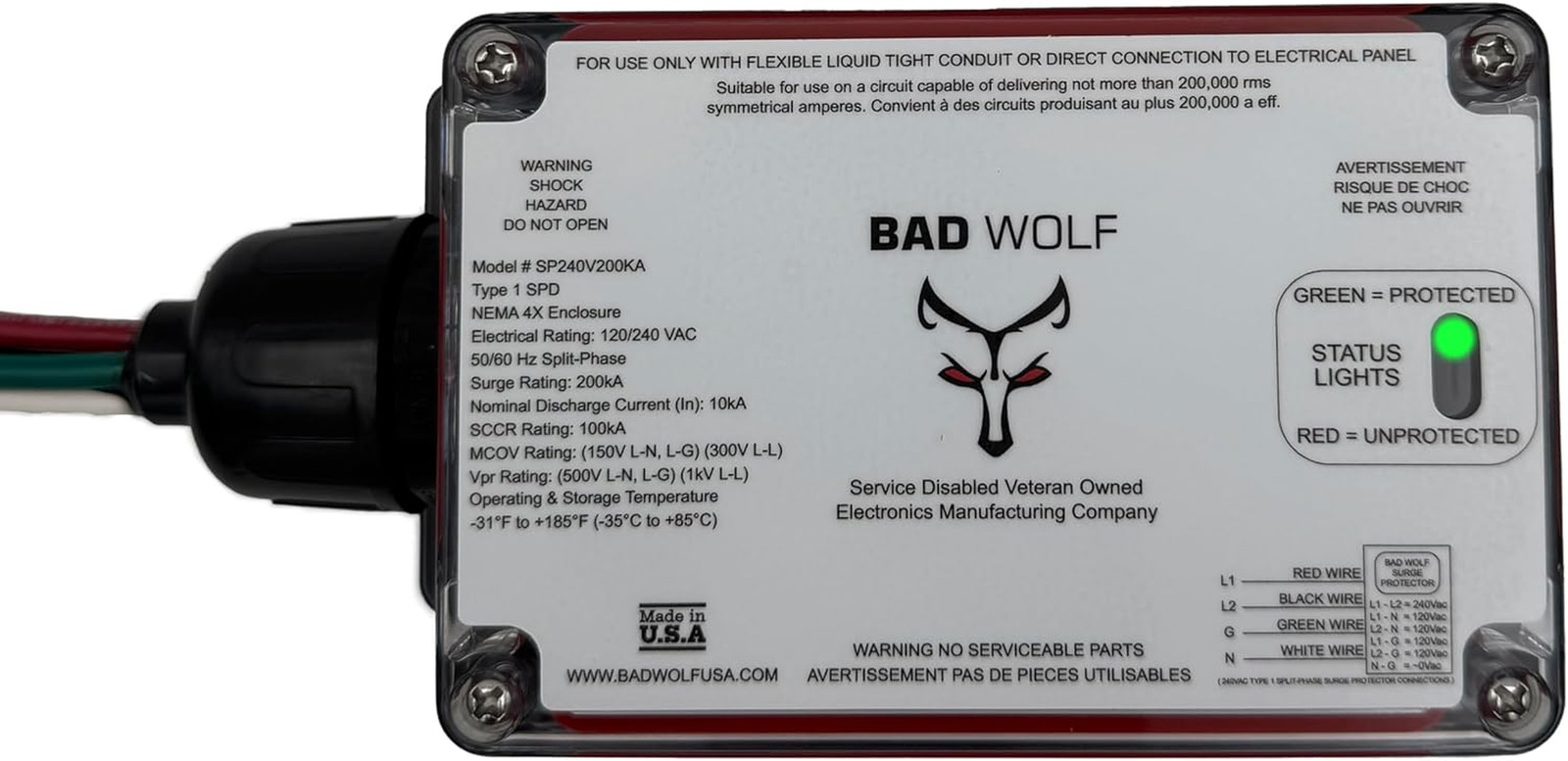 Whole House Surge Protector 200KA, Type 1 SPD, ETL Listed, NEMA 4X IP67 gallery