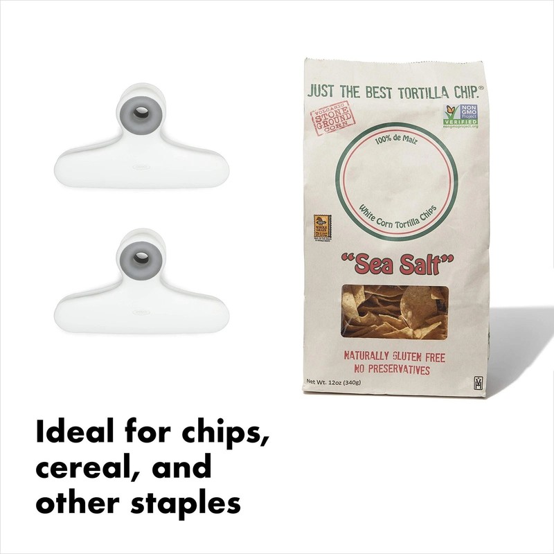 OXO Good Grips Bag/Chip Clips (Extra-wide) - 2 Pack, White gallery