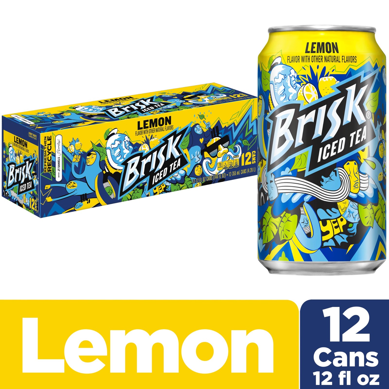 Brisk Lemon Iced Tea, 12 Fl Oz Cans (Pack of 12) 12 gallery