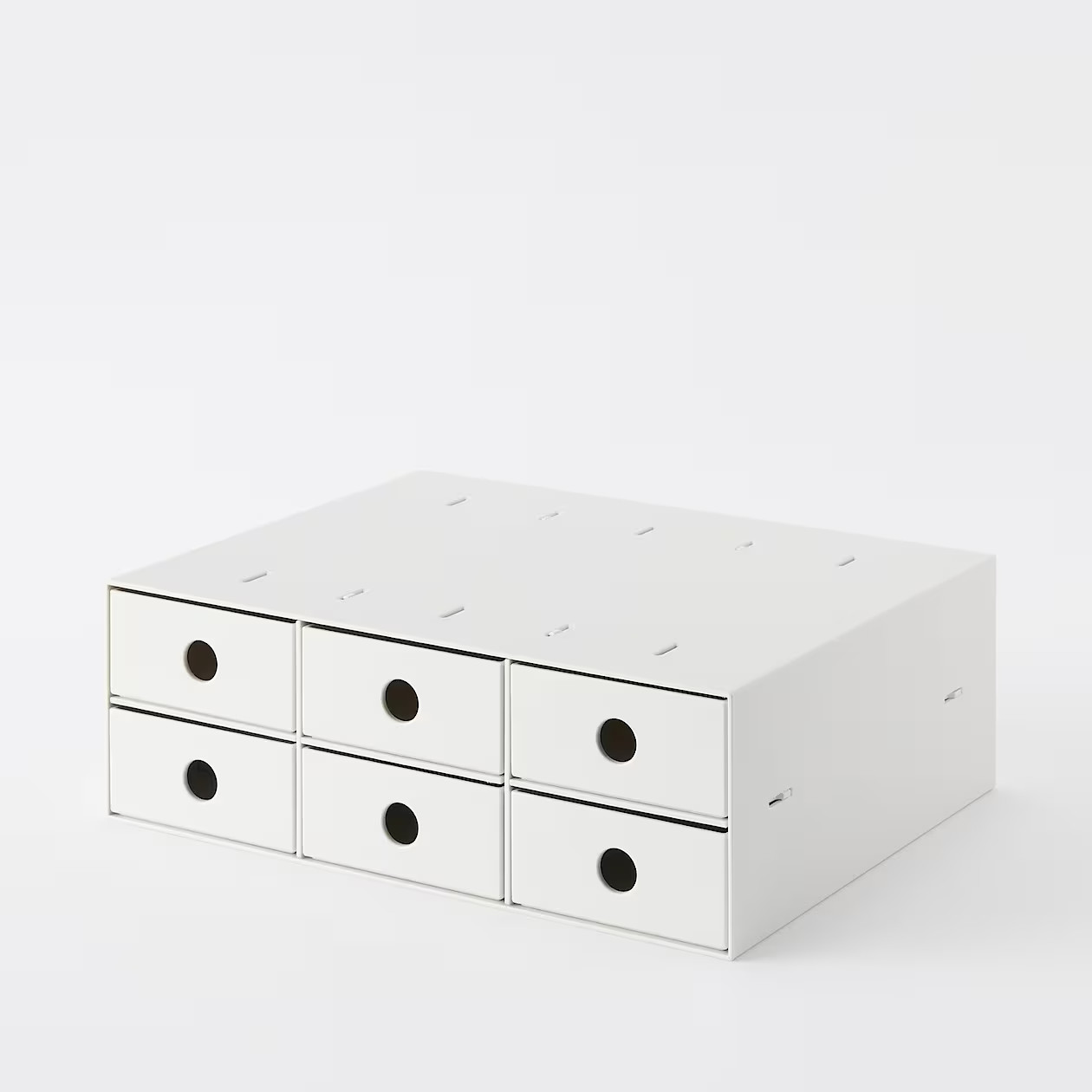 MUJI Polypropylene small item storage box, 6 drawers, white gray gallery