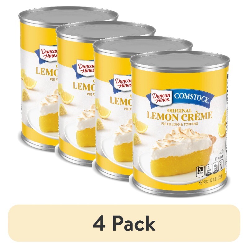 (4pack) Duncan Hines Comstock Original Lemon Crème Pie Filling and Topping,21 oz
