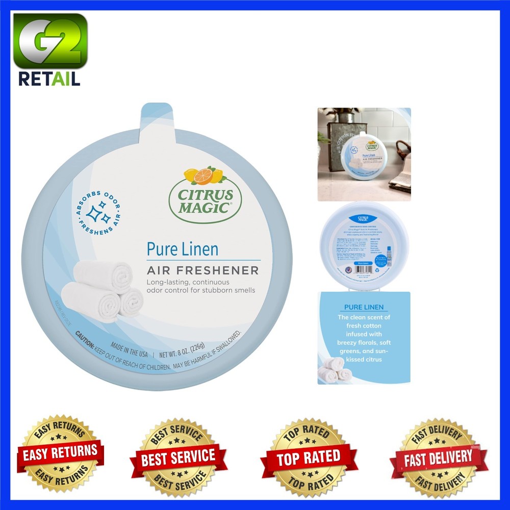 Citrus Magic Odor Absorbing Solid Air Freshener - Pure Linen, 8oz, 4 Weeks Fresh