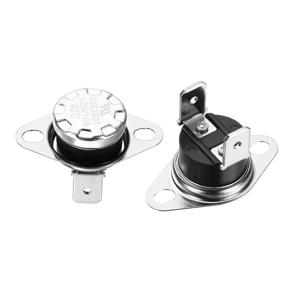 2Pcs KSD301 Snap Disc Temperature Switch, 40°C/104°F 10A for Oven , NC