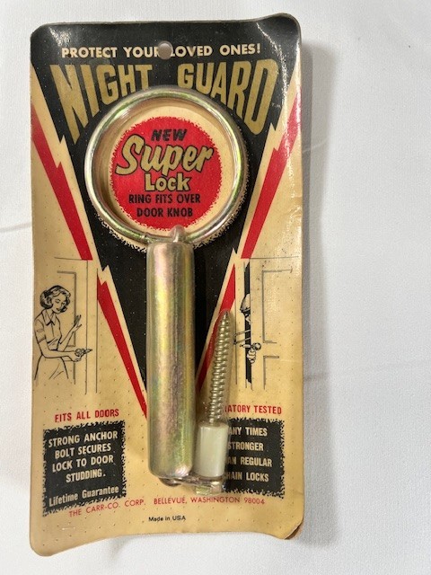 Vintage NOS Night Guard Super Lock NG‑1 Chain Door Lock Anti‑Saw Sleeve Carr‑Co gallery