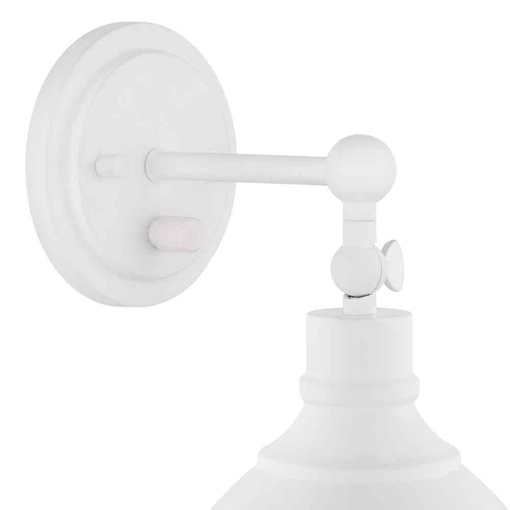 Home Decorators Collection Franklin 1-Light Wired Sconce in Distressed White gallery