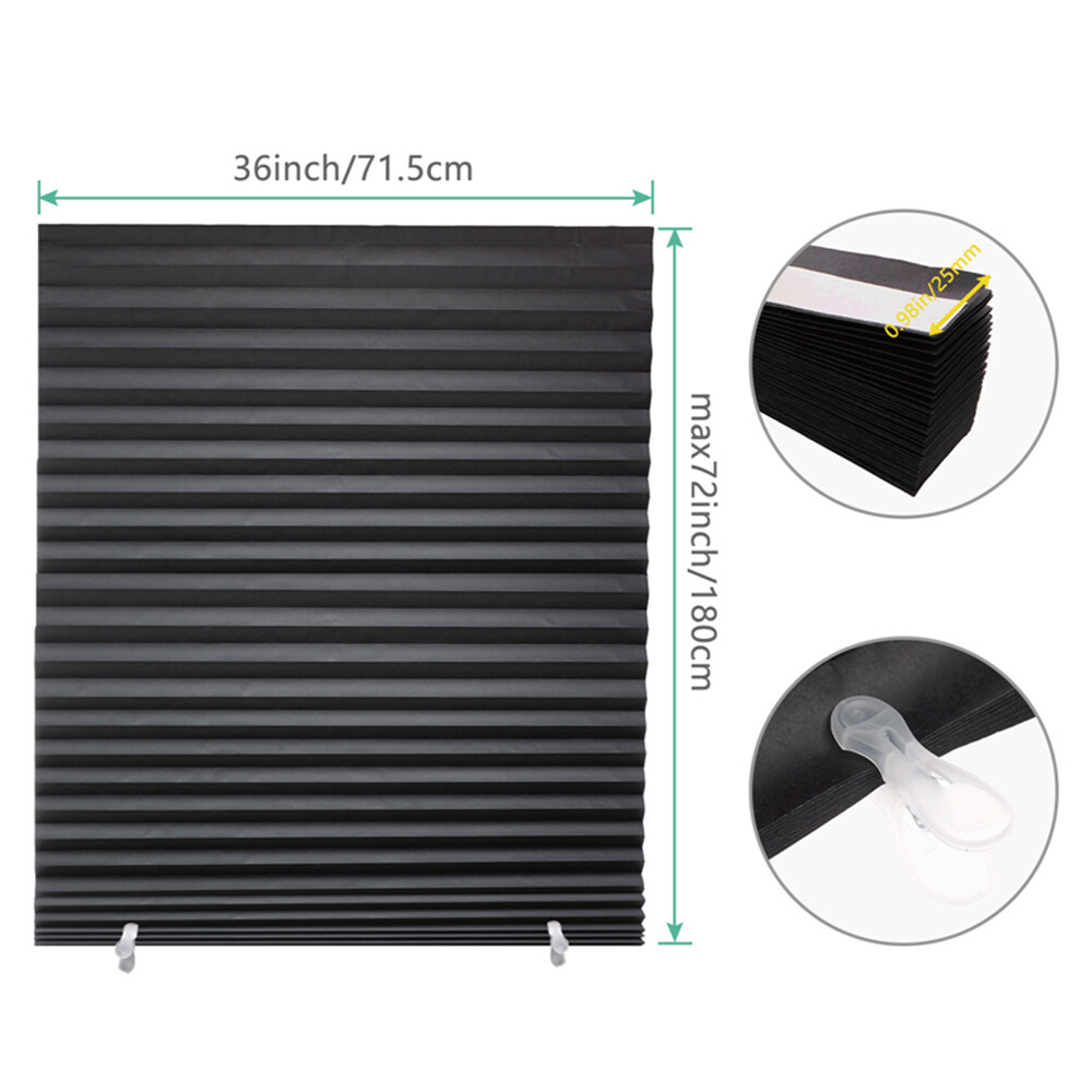 6 Pack Light Filtering Pleated Paper Shades Window Blinds 36"x72"-3 Colors