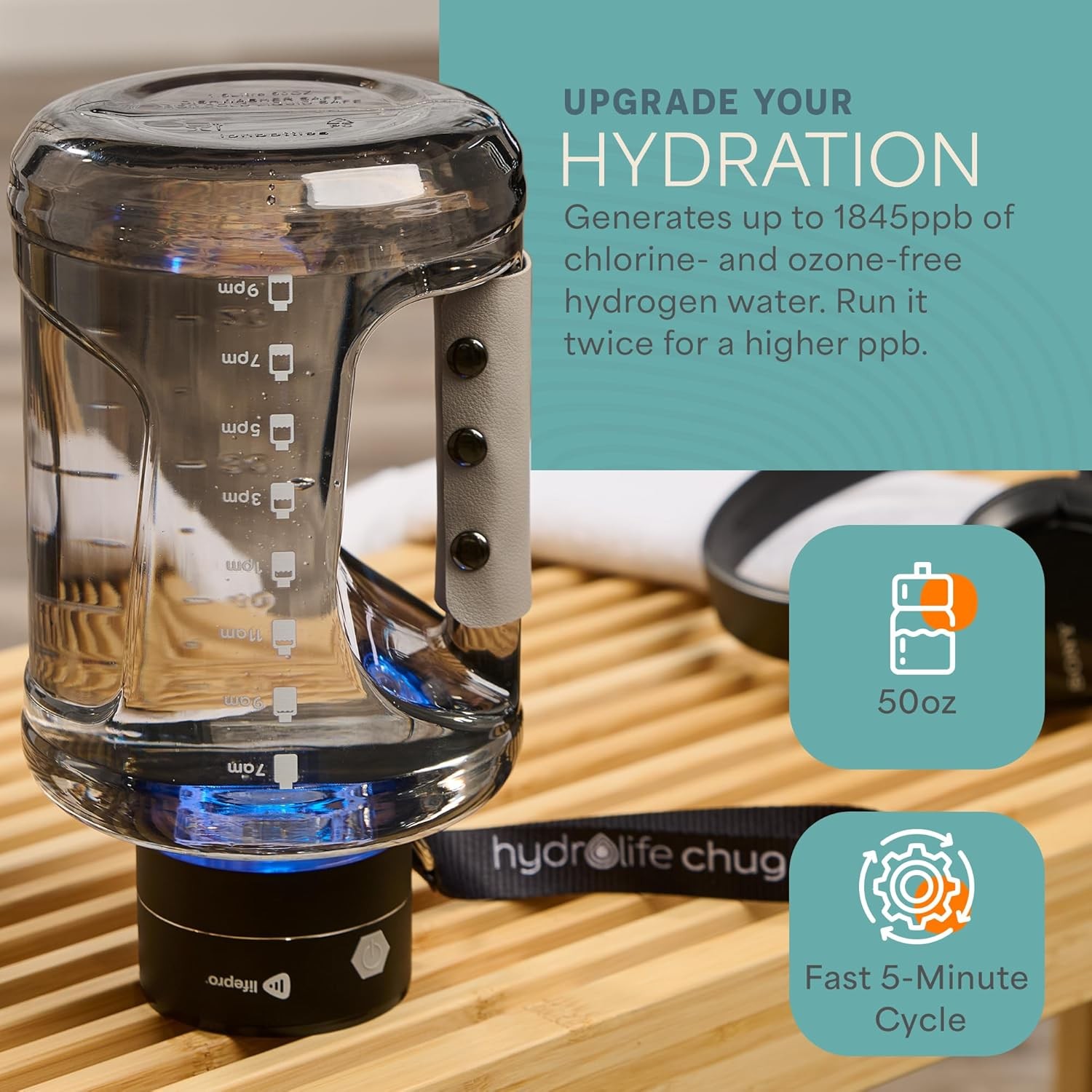 Lifepro Generator w/ SPE/PEM Technology Hydrogen Water Bottle (Open Box) gallery