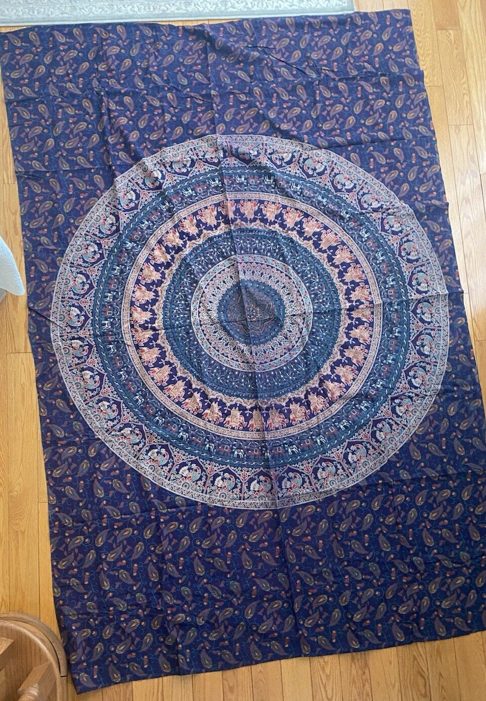 Home Wall Tapestry Mandala Boho Dorm Décor 100% Cotton Large Elephant Peacock gallery