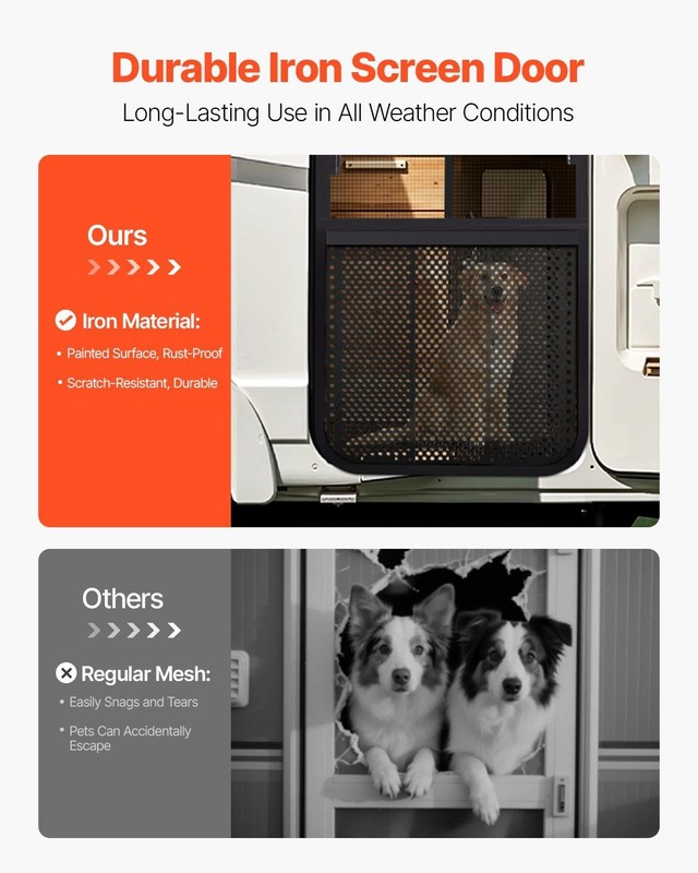 Pet-Safe RV Screen Door Protector, Adjustable Width, Reinforced Iron Honeycomb gallery