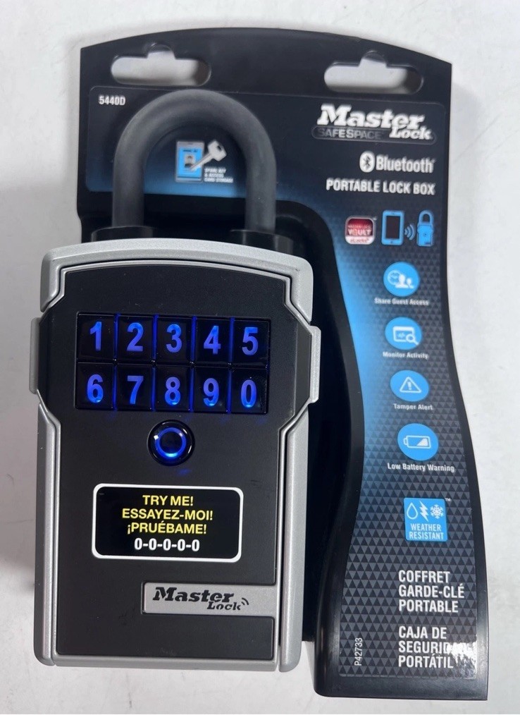 Master Lock 5440D 3-1/4-inch Wide Bluetooth Electronic knob Mount Lock Box New gallery