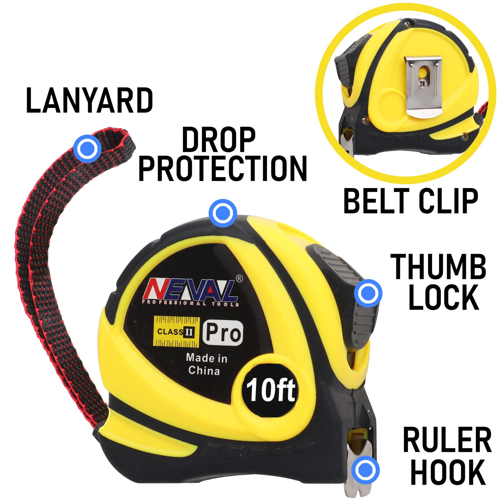 12-Pack Bulk Tape Measure 10ft Self-Locking Easy Read Retractable with Fractions gallery