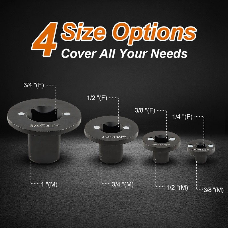 4-Pack Low Profile Impact Socket Adapter Set, Drive Reducing Ratchet Adapter Set gallery