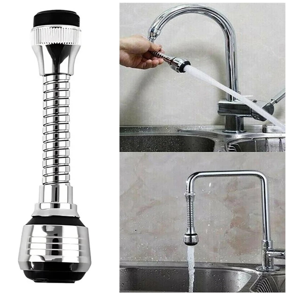 360 Degree Rotating Faucet Movable Kitchen Tap Head Water Saving Nozzle Sprayer gallery