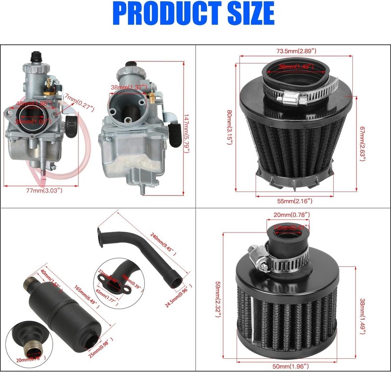 Complete Carburetor Stage 2 Kit with Muffler for Go Kart & Mini Bike Enthusiasts gallery