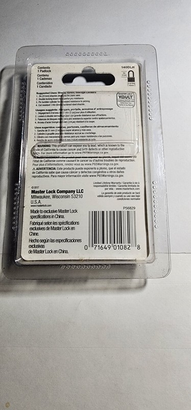 Master Lock 1-9/16 in (40mm) Wide Solid Brass Body Padlock 2in (51mm) 140DLH B2 gallery