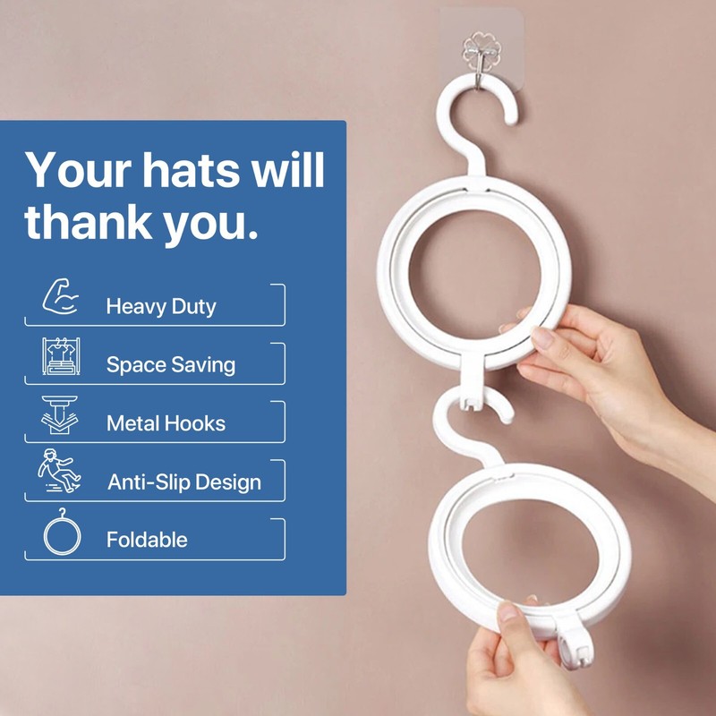 Foldably 3-Tier Foldable Hanging Hooks: Compact, No Installation Required gallery