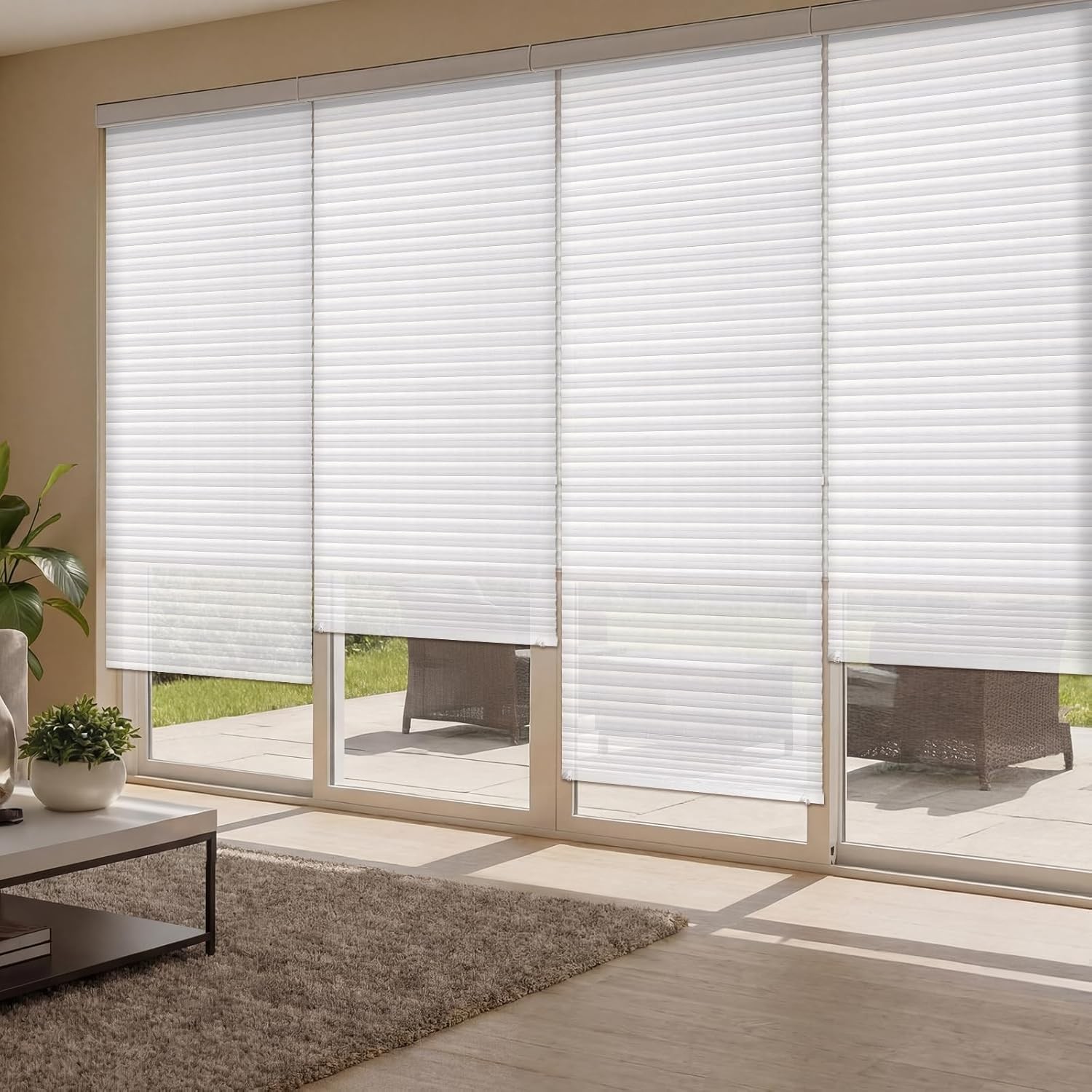 4 Pcs 35 x 110 Inches Temporary Blinds for Indoor Windows Blackout No Tools Cut gallery