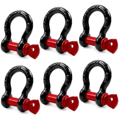 6 Pack D Ring Shackles for Rigging, 3.25 Ton /7165 Lbs Capacity Shackles 5/8" gallery