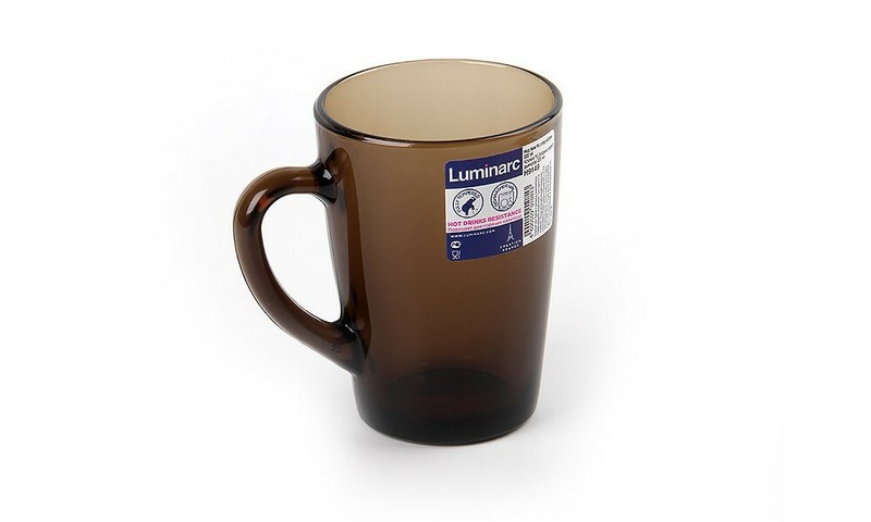 Luminarc Eclipse Brown Glass Mug Set Tempered Glass Mug Coffee Cup Teacup 2x10oz gallery