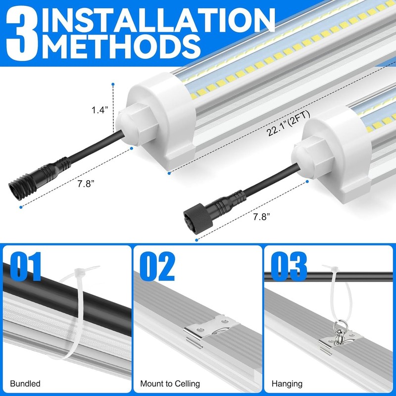 2FT 4FT T8 LED Grow Light Full Spectrum V-Shape T8 LED Plant Lights 4000K 5000K gallery