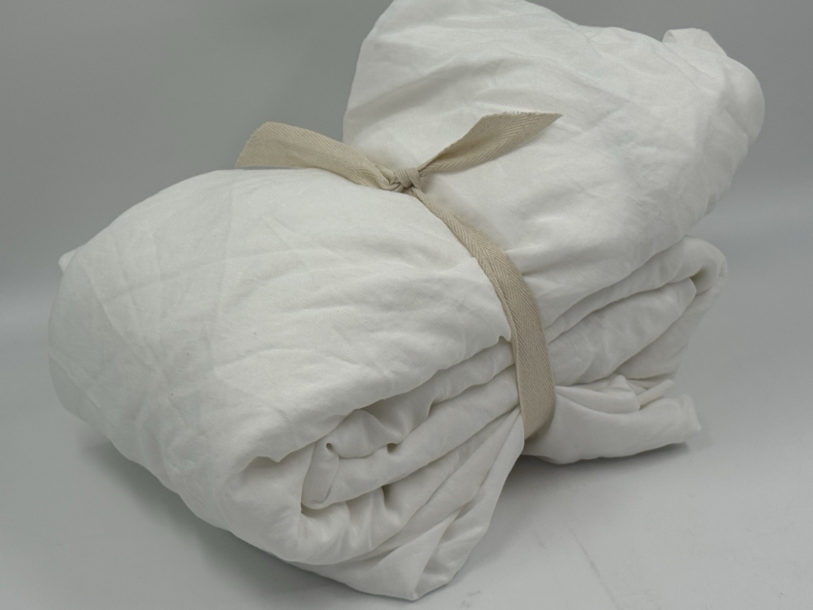 New WEST ELM TENCEL Linen Fitted Sheet , KING, White gallery