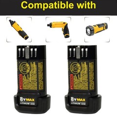 2Pack 2000mAh 8V MAX Replacement Battery Compatible with DE WALT DCB080 DCF680N1