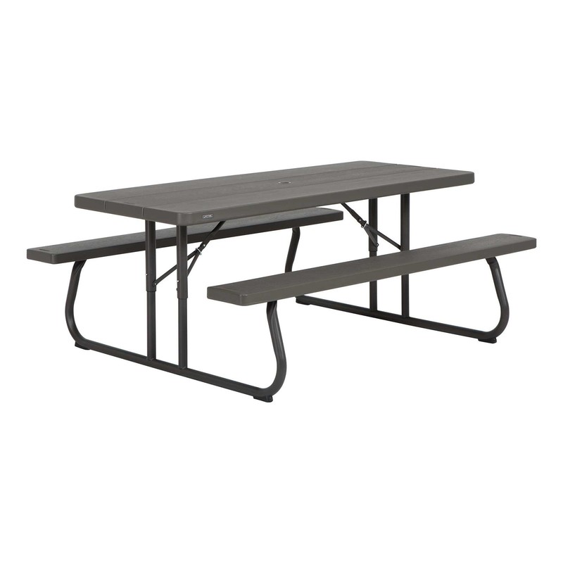 High Density Polyethylene Folding Picnic Table, 6 Feet Brown gallery