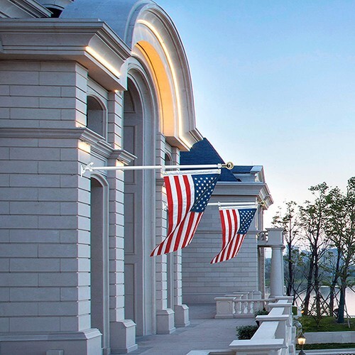 Flag Pole Holders Wall Mounting Bracket 2-Position House Flag Pole Brackets gallery