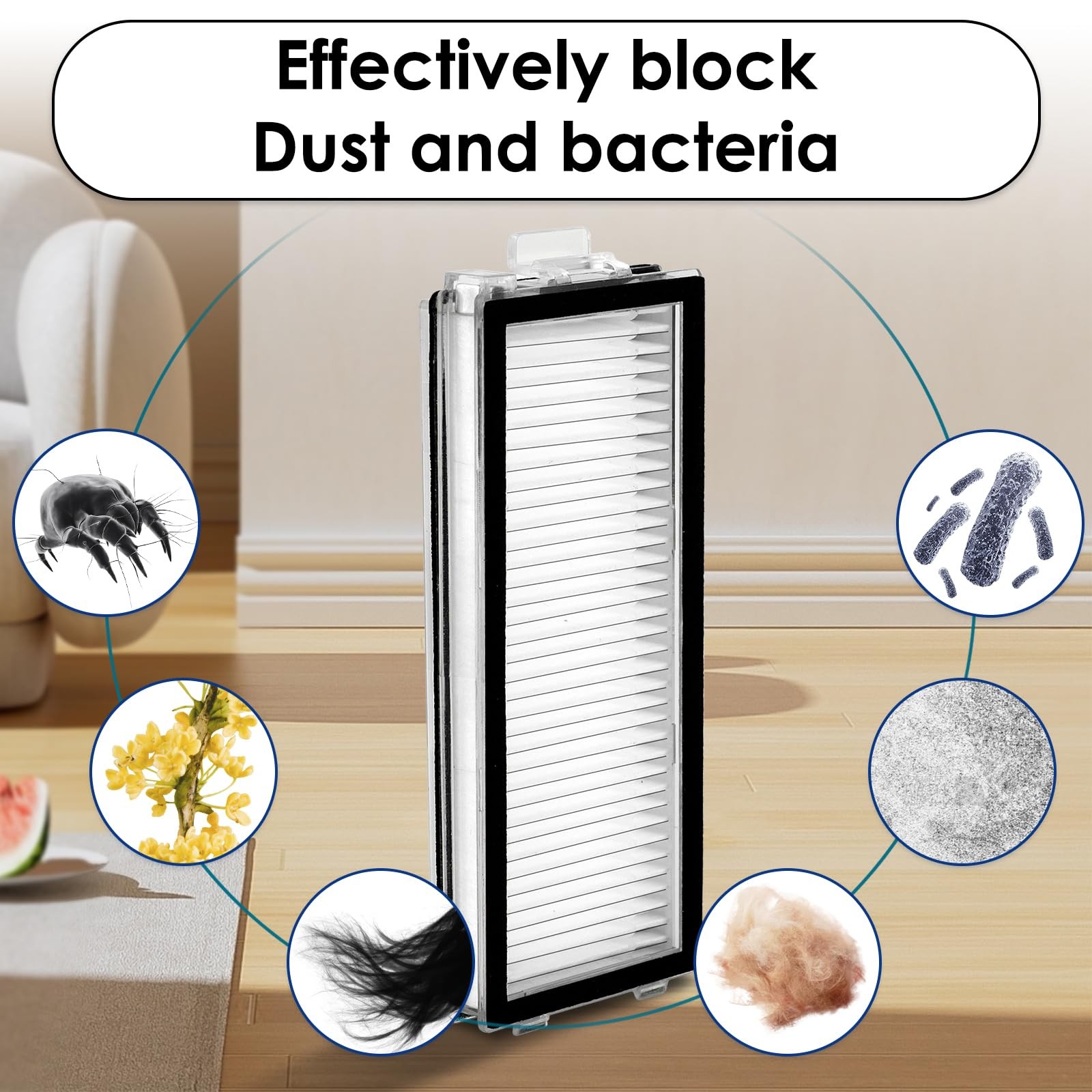 (5 Pack) Qrevo Master Replacement HEPA Filters Compatible with Roborock Qrevo... gallery