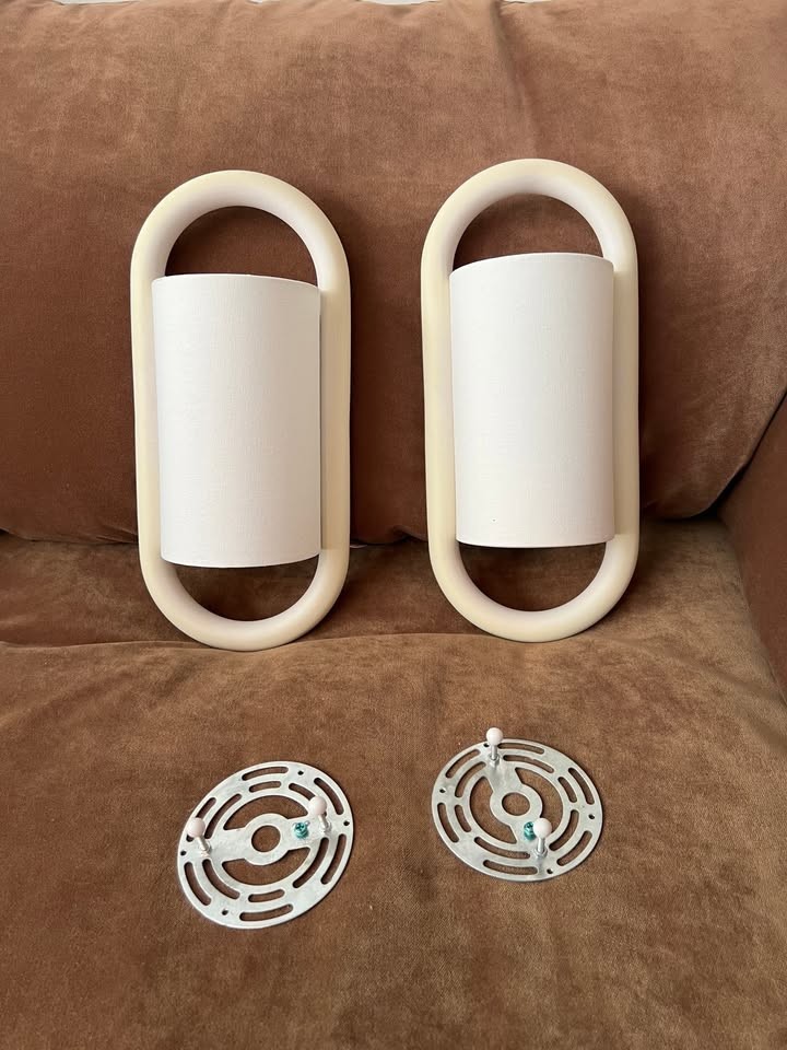 Mitzi Wall Sconces - White/Cream with Linen Shades gallery