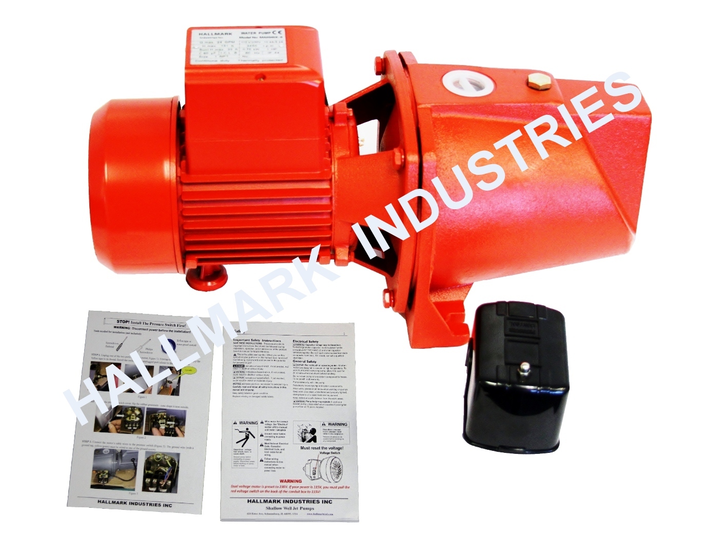 Shallow Well Jet Pump w/Pressure Switch 1/2HP 12.5GPM, heavy duty, 115/230V gallery