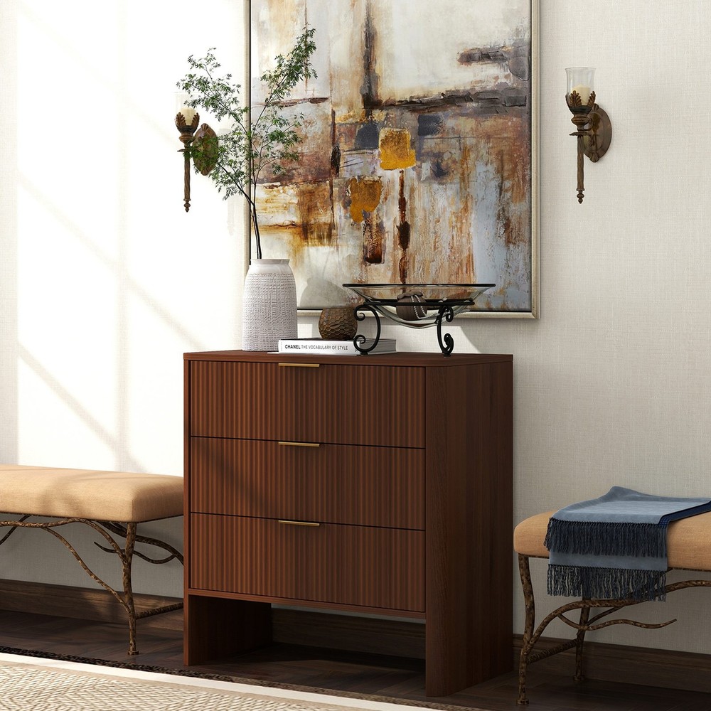 Modern Wavy Pattern Drawer Cabinet For Bedroom Storage HBUC