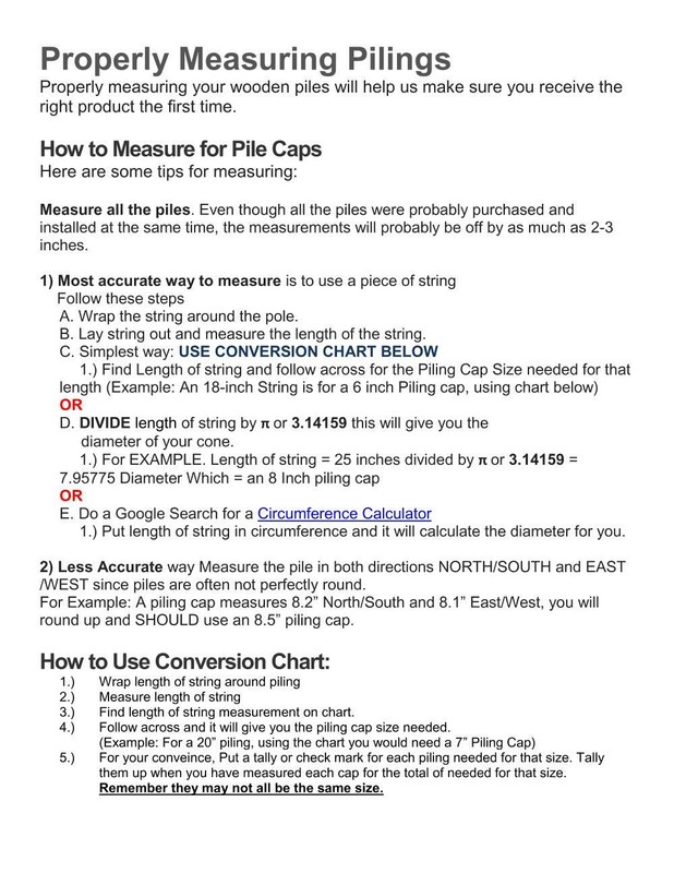 Marine Dock Piling Flat Cap 4" to 14" - Plyon Post Piling Flat Cover Caps gallery